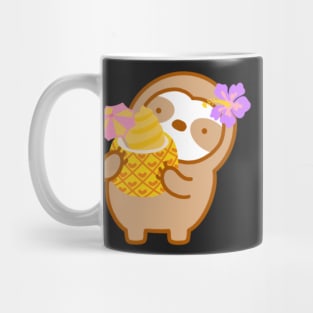 Cute Hawaiian Pineapple Soft Serve Sloth Mug